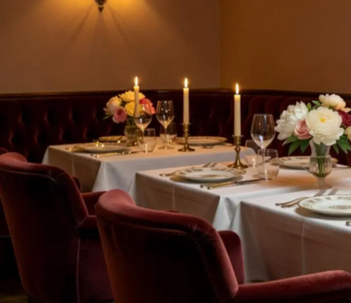 Cinematiczny, nastrojowy wystrój luksusowej restauracji