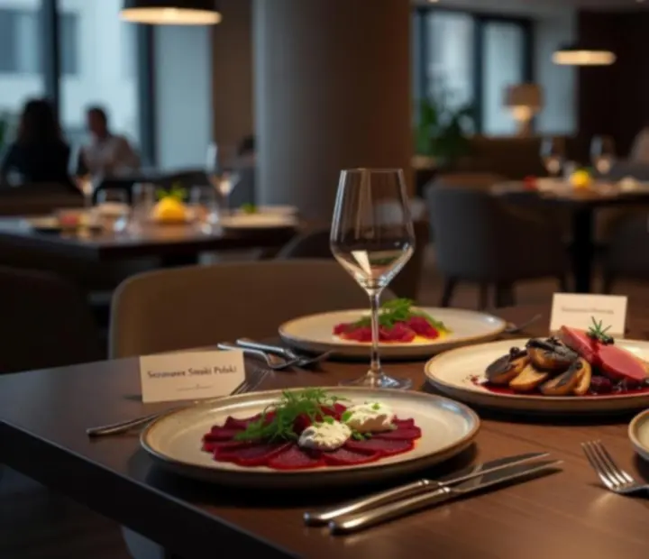 Sezonowe dania fine dining serwowane w eleganckiej restauracji