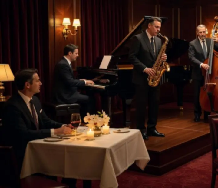 Muzyka na żywo podczas kolacji VIP w eleganckiej restauracji
