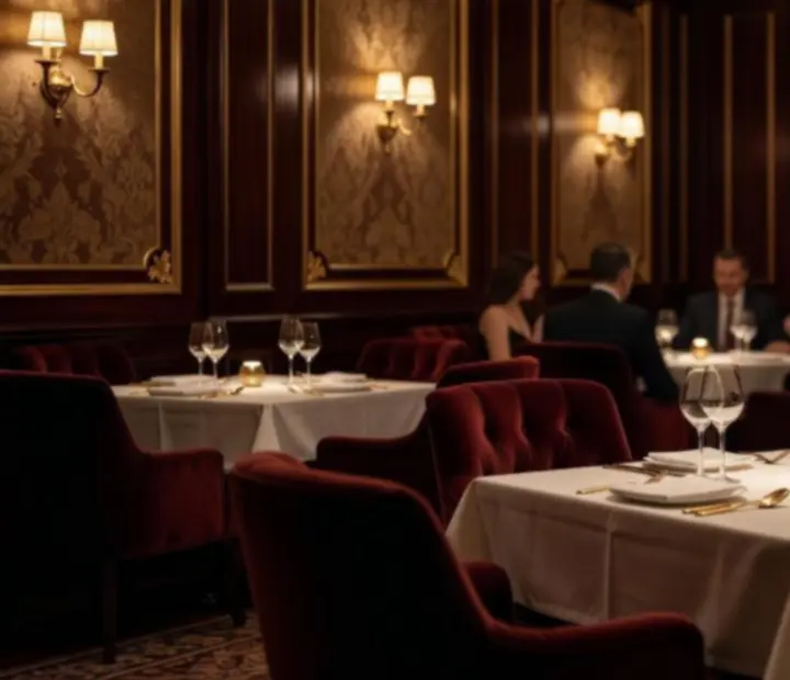 Ekskluzywny wystrój restauracji VIP z elegancko nakrytymi stołami